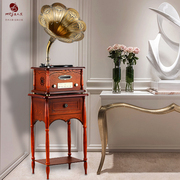 đầu đĩa than audio technica	 [Nhà tháng 7] Canna phonograph retro American phòng khách nhà Châu Âu gỗ rắn Trung Quốc máy ghi âm vinyl Trung Quốc - Máy hát 	đầu đĩa than marantz tt5005