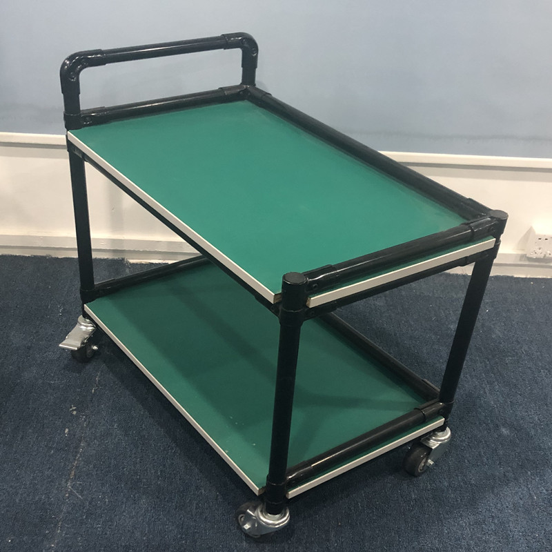 Factory direct sales anti-static cladding tube turnover car black material car lean tube turnover car hand push mobile wire rod