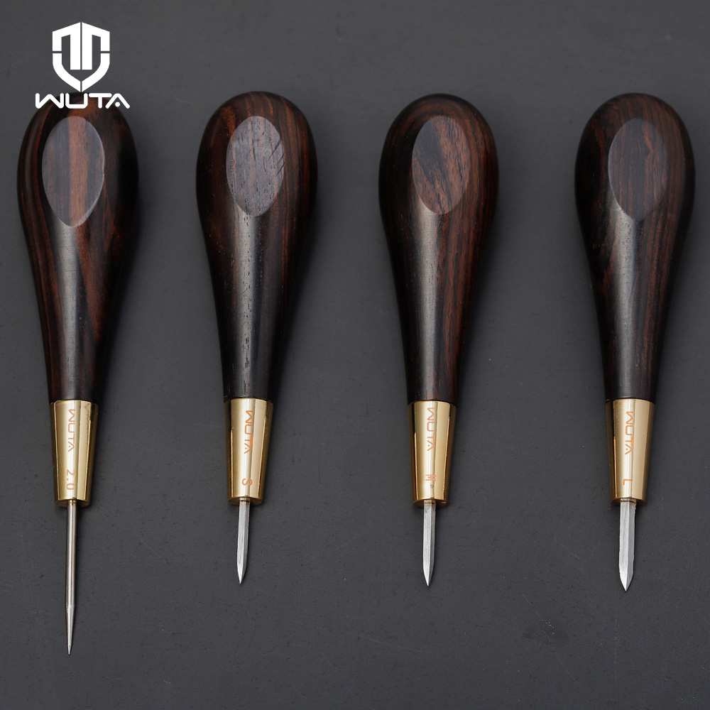 Without it Ebony awl rhombus cone leather tools Hand sewing cone needle leather punch with rhombus cut spacing wheel use