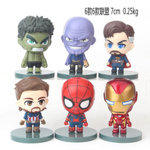 6 avengers League of Iron Man Hands off Captain Americas Car Model Tyrants Q Edition Spider-Man Cake Swing