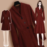 Элитное платье, демисезонный ретро лонгслив, красная юбка, коллекция 2021