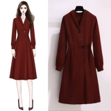 Элитное платье, демисезонный ретро лонгслив, красная юбка, коллекция 2021