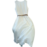 Белое летнее платье-комбинация без рукавов, длинная юбка, подходит для подростков, французский стиль