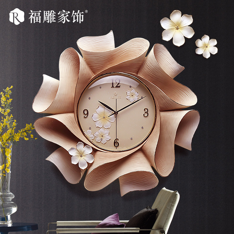 Foe Sculptor Accessories Modern Minimalist Creative Personality Relief European-style Home Hanging Clock Living Room Watch and watch bedroom Decorative Clock
