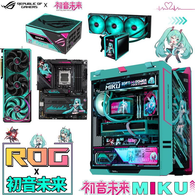 Asus Rog Hatsune Miku Co-Branded Case Sun God Dragon King 4 Thunder God 3Rd Generation 5080 Night God X870E Motherboard Asus Rog Hatsune Miku Co-Branded Case Sun God Dragon King 4 Thunder God 3Rd Generation 5080 Night God X870E Motherboard