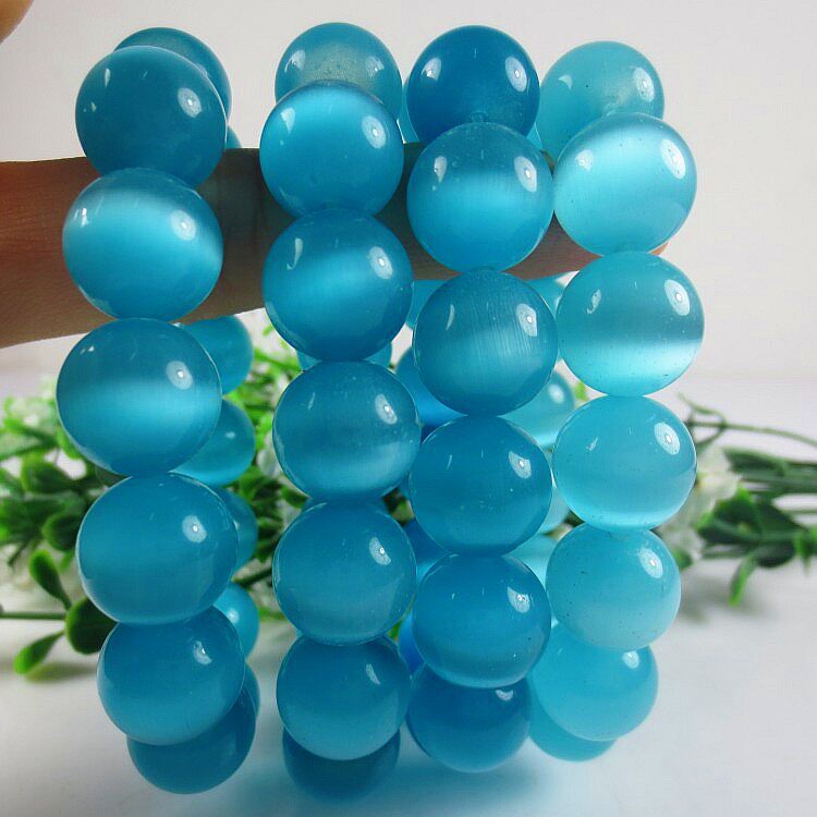 Jade bracelet Cat's eye bracelet gemstone light blue