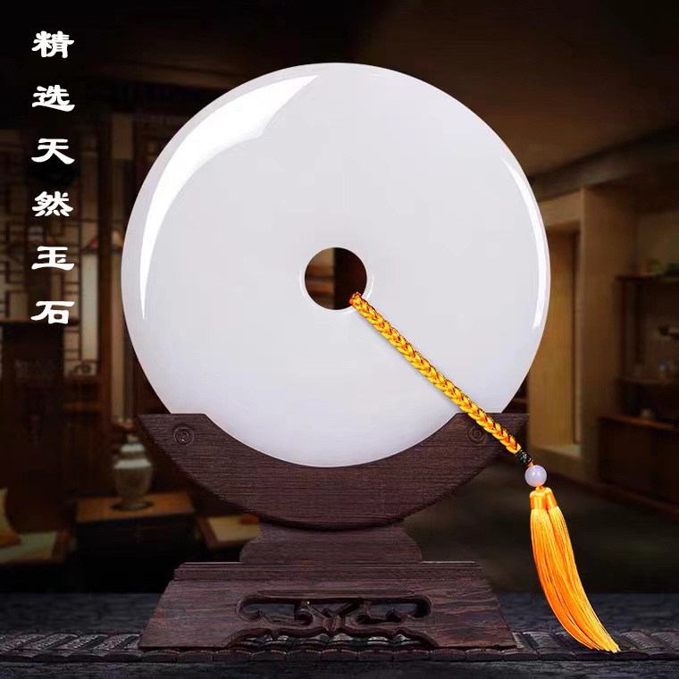 Natural jade safe button swing piece pure color wine cabinet TV cabinet living-room bogus rack adornment Chinese Xuanguan Gift-Taobao