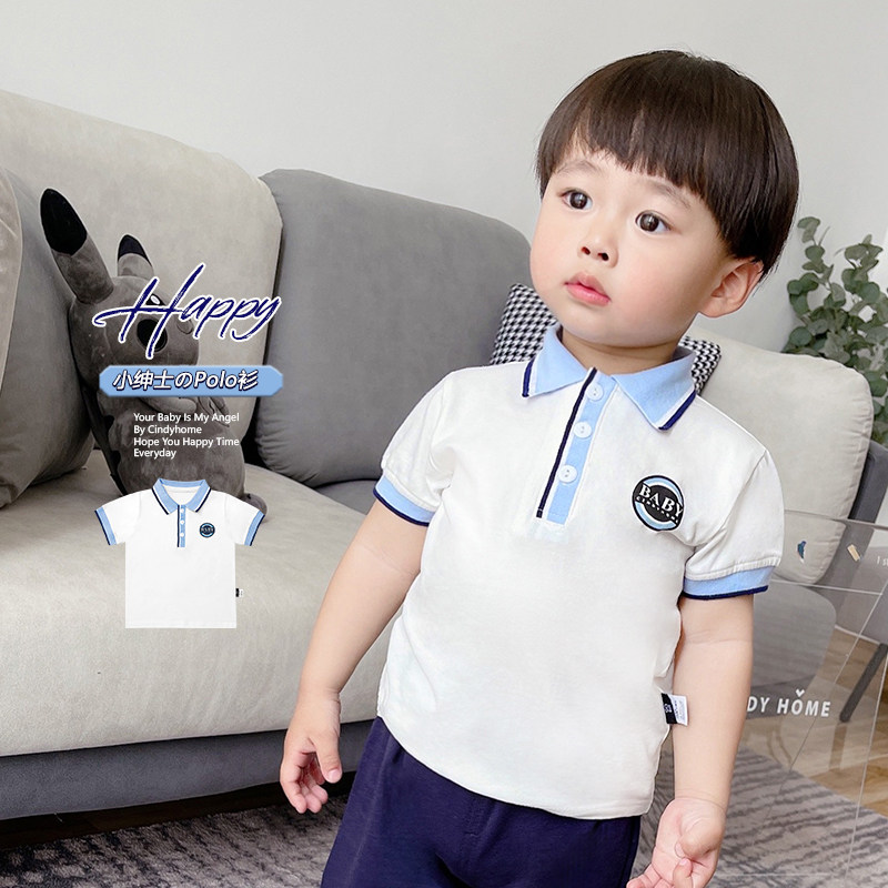 Summer children leap gentleman short sleeve T-shirt casual baby dress boy dress dress