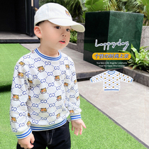 2022 spring autumn new fashion printed tiger children blouses baby clothes small and medium boy pure cotton long sleeve t-shirt