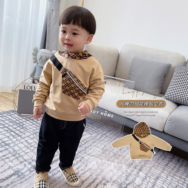 Printed Scapegoat Fashion Trends Children Clothes Spring Fall Thin middle children Yangpie pure cotton blouse baby T-shirt