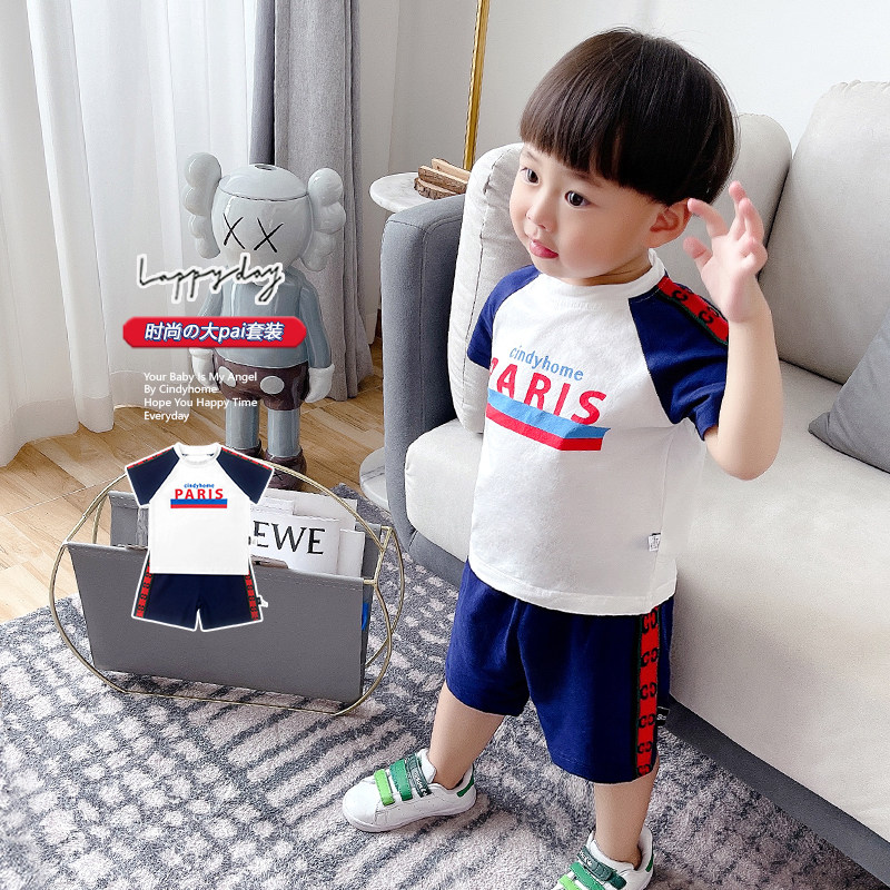 2022 Summer Boys Short-sleeved Sports Thin Clothes Baby Cotton Casual Children's T-Shirt Western Style Summer Tops
