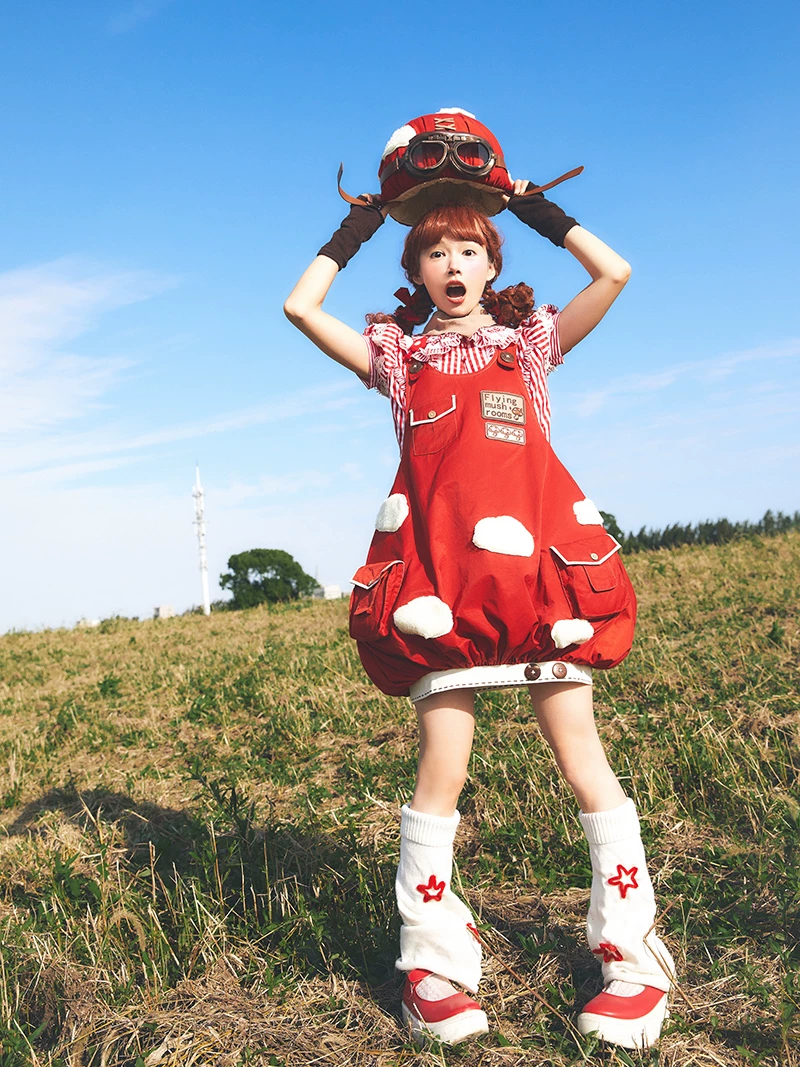 Подлинно милые красные подтяжки, (Physicals), стиль Lolita, Lolita Jsk