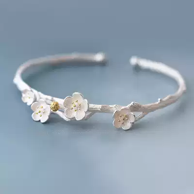 Flower shadow plum blossom series S925 sterling silver bracelet Female light luxury niche simple exquisite bracelet birthday gift for girlfriend