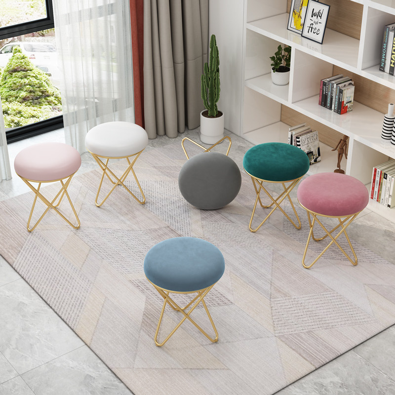 Modern Brief Teenage Girl Princess Bedroom Makeup Chair Makeup Table Stool Medecor Backrest Ins Nordic Mesh Red Little Stool