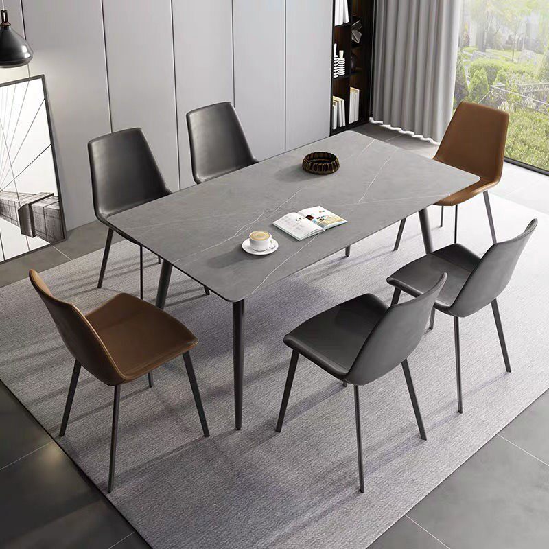 Table Modern Minima Light Lavish Rockboard Dining Table Small Family Type Home Dining Table Rectangular Negotiation Table And Chairs Combination