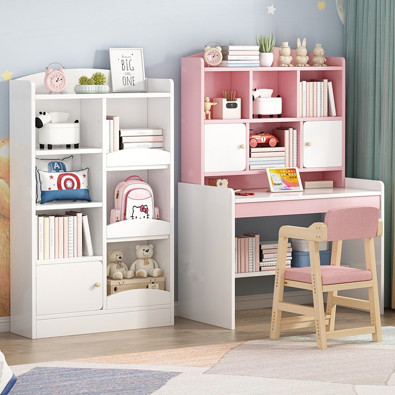 Children Study Desk Bookcase Bookcase Integrated Desk Bedroom Desk Can Lift Elementary School Student Desk Brief About Computer Desk