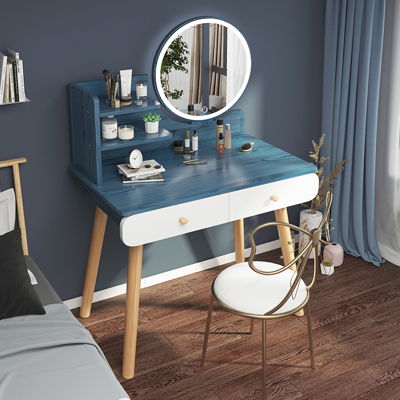 Nordic Makeup Desk Bedroom small family Type of storage cabinet Makeup Table Modern Minima Net Red LED Light Makeup Table