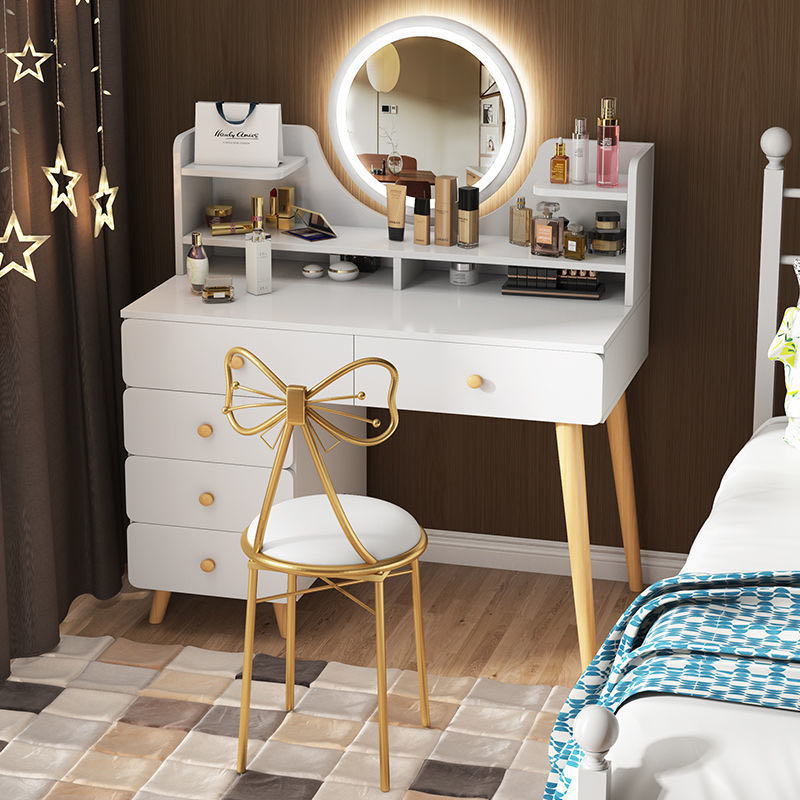 Makeup Desk 2021 New Makeup Desk Small Family Type Bedroom Modern With Light Lavish Storage Cabinet Integrated Makeup Table