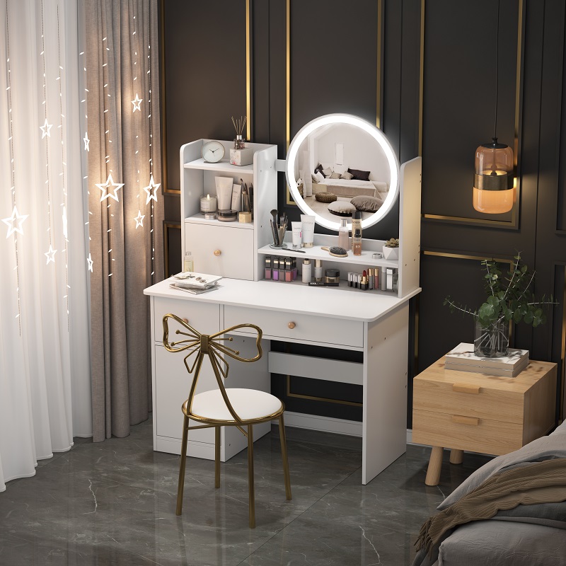 Makeup table bedroom modern minimalist small storage cabinet integrated small apartment net celebrity ins style makeup table makeup table