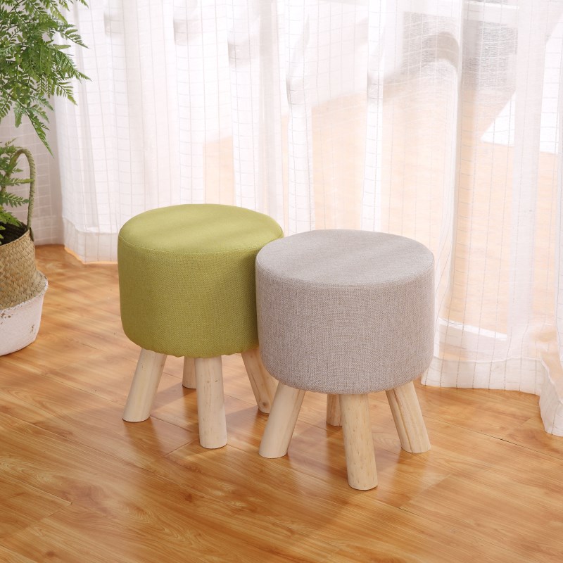 Small stool fashion home changing shoe stool creative bench adult durable solid wood legs removable washable anti-wear modern minimalist