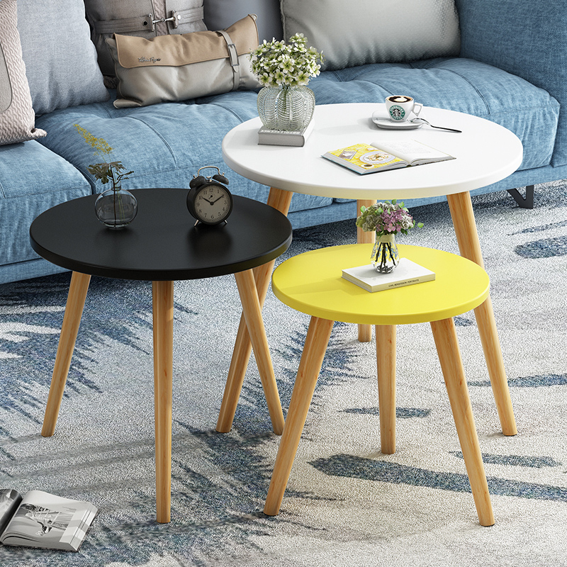 Small coffee table simple modern Mini small apartment living room sofa a few corners bedroom bedside table small round a few