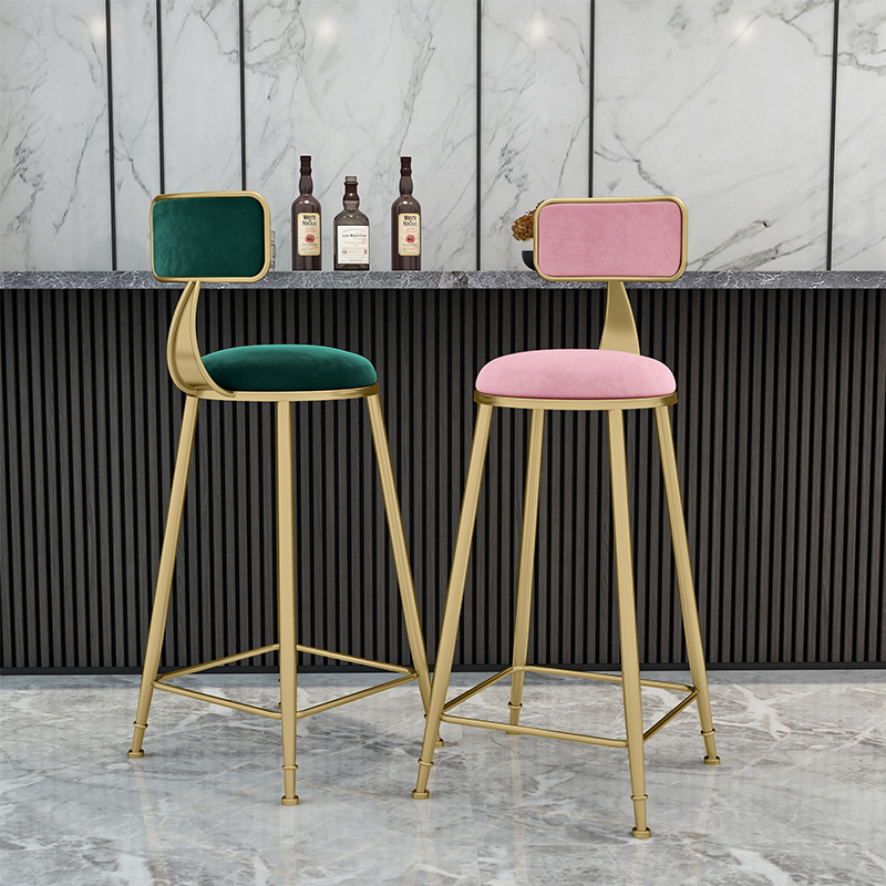 Modern minimalist bar High foot stool Nordic Home Backrest Bar Chair Bar Stool Creativity Fashion Light Lavish Table Chair