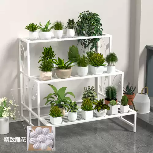 Балконная кованая стойка для цветов, стеллаж для хранения, ступенчатый зеленый стеллаж для цветочных горшков с укропом, многослойная стойка для хранения растений в гостиной, стеллаж для хранения сочных цветов