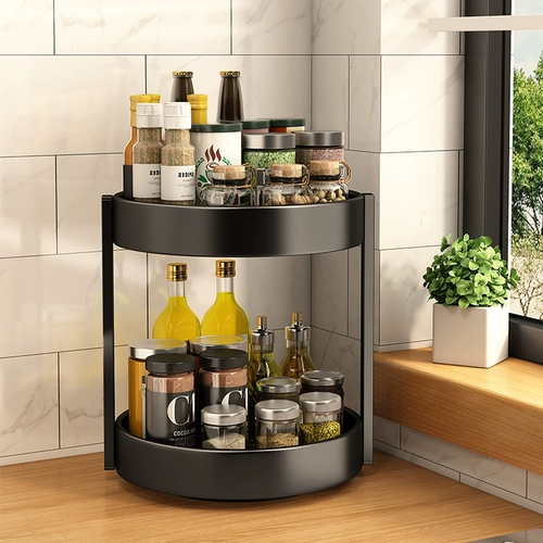 Кухня может вращать пир, хранение стойки, хранение углов, специальное масло, соляный соус -уксус круглые многофункциональные ящики для хранения