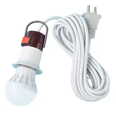 Screw lamp holder with wire hook switch LED bulb threaded lamp Energy-saving lamp holder extension cord E27 plug hanging type