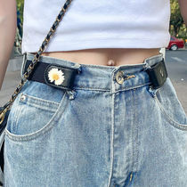 Lazy invisible belt female tide belt female seamless jeans Joker elastic stretch without head decoration belt men