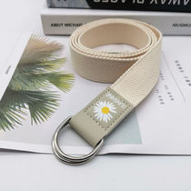 Little Daisy Qian Zhilong same canvas belt double ring buckle for men and women casual tide ins decorative Joker belt
