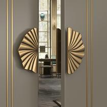 Chinese style bronze hotel box solid wood door handle light luxury minimalist black frameless push handle glass door handle