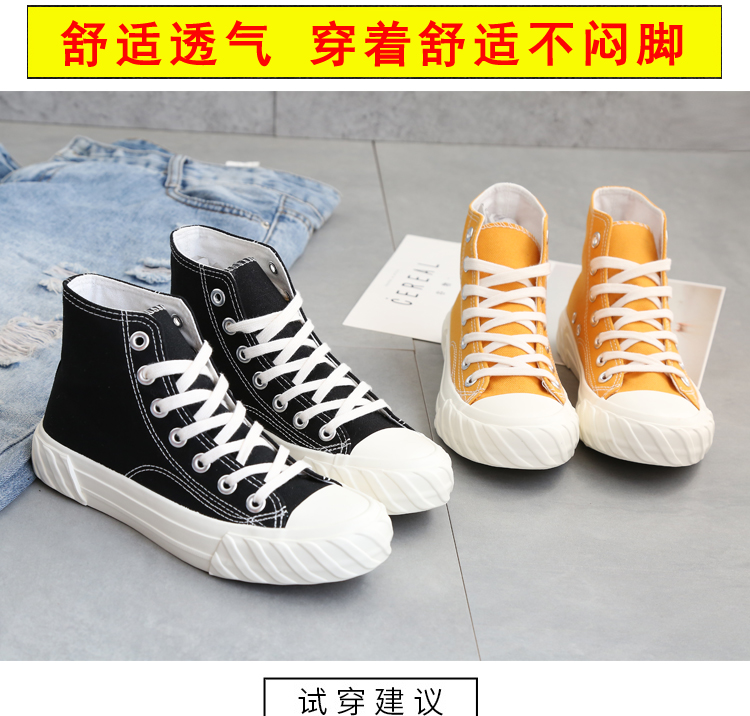 Giày nữ mùa thu Giày vải cao của phụ nữ Giày cao lưới màu đỏ Học sinh phiên bản Hàn Quốc của giày ulzzang hoang dã Harajuku giầy thể thao nữ