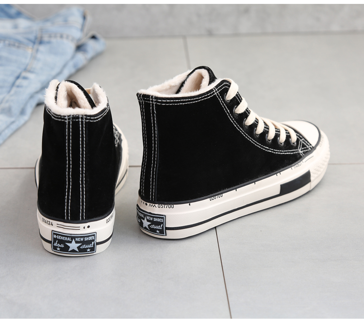 Giày cotton nữ mùa thu 2018 nổi tiếng mới cộng với giày vải nhung cao cấp dành cho nữ tăng thêm đôi giày cotton dày ấm áp giày nữ thể thao