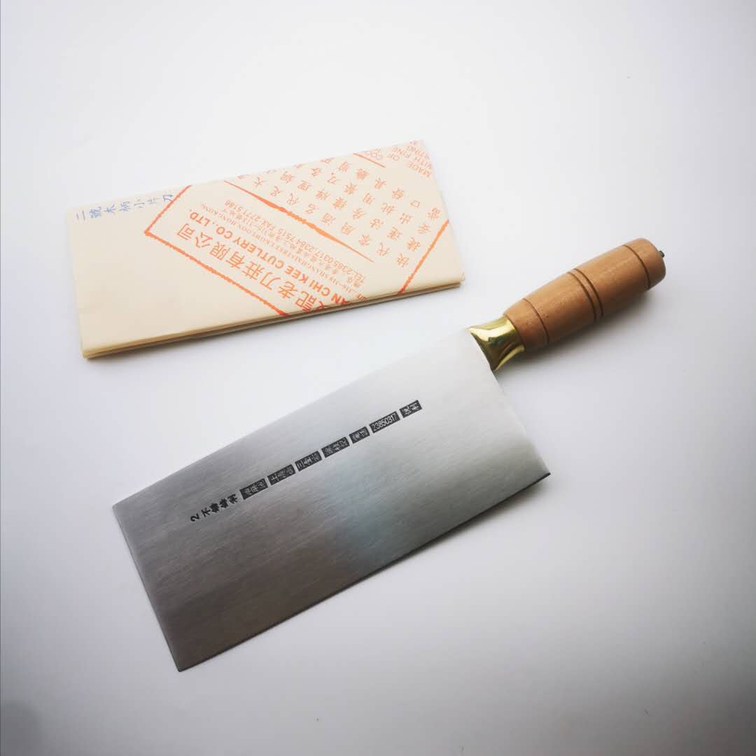 Hong Kong Chen Zhiji vegetable blade knife restaurant family sliced ​​shredded chef's knife handmade wooden handle stainless steel small piece knife