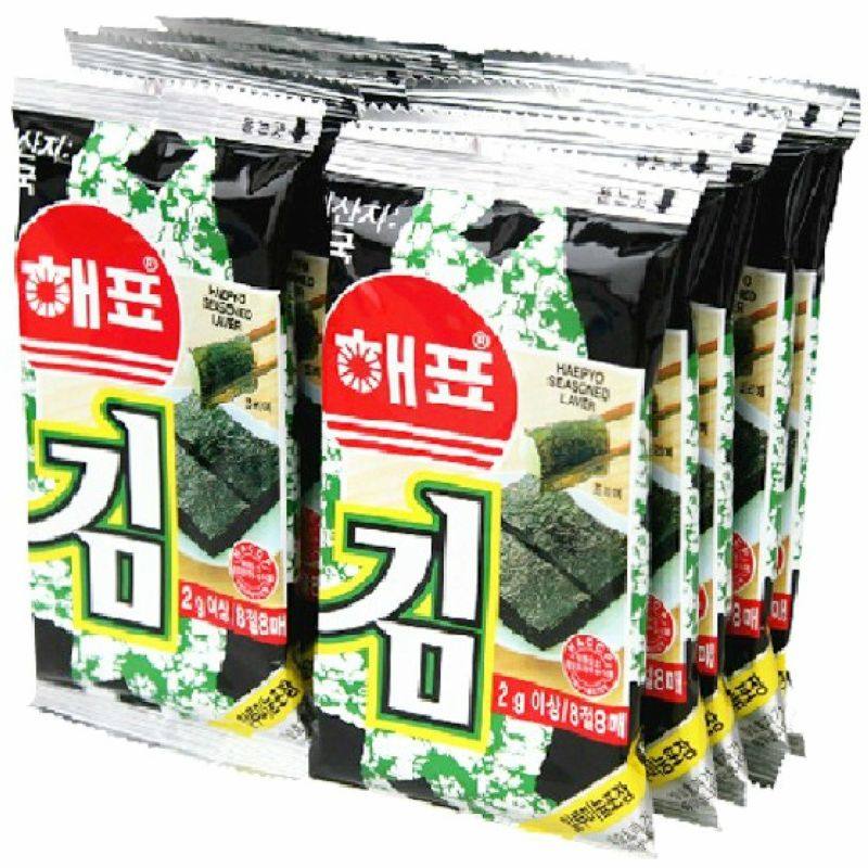 3 bags from (sea seaweed) Korea imported sea plate sea baked seaweed seaweed 16g grams 8 small packs