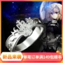 Fate Grand Order Ring Phim hoạt hình Anime Surround Saber Joan của Arc 925 Nhẫn bạc ảnh nhãn dán