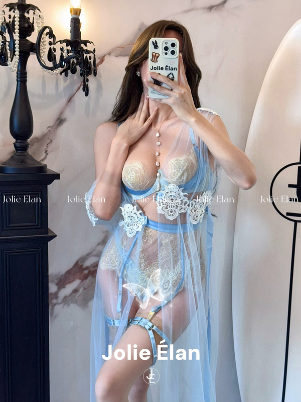 Jolieelan·Chinese Beauty·French Lace Hollow-Out See-Through Sexy Push-Up High-End Lingerie Set
