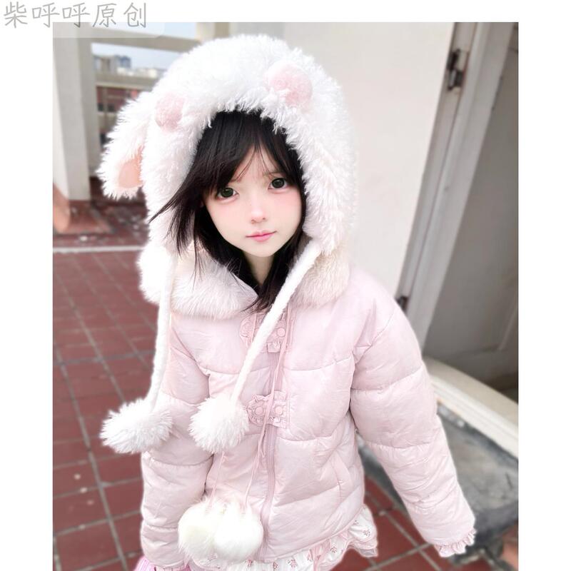 Original "Pink Pink" Winter Coat for Women, Hooded Cotton Jacket, Soft Girl Cotton Padded Jacket, Daughter's Clothing, Lolita Winter Wear Original "Pink Pink" Winter Coat for Women, Hooded Cotton Jacket, Soft Girl Cotton Padded Jacket, Daughter's Clothing, Lolita Winter Wear