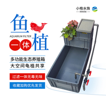 Turtle box turtle turnover box household small ecological tank circulating water purification oxygen filtration integrated fish turtle tank dual-purpose