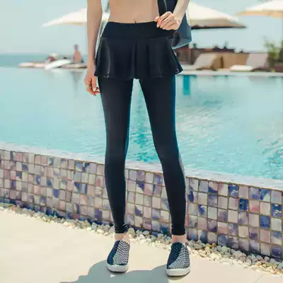 Diving suit two-piece women's surf pants swimming trousers quick-dry slim swimming trunks sunscreen jellyfish clothes fake two culottes