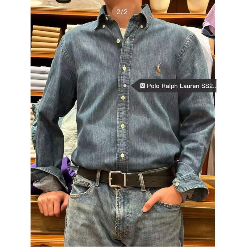 [Domestic Stock] Polo Ralph Lauren Men's Authentic Denim Shirt for Adults
