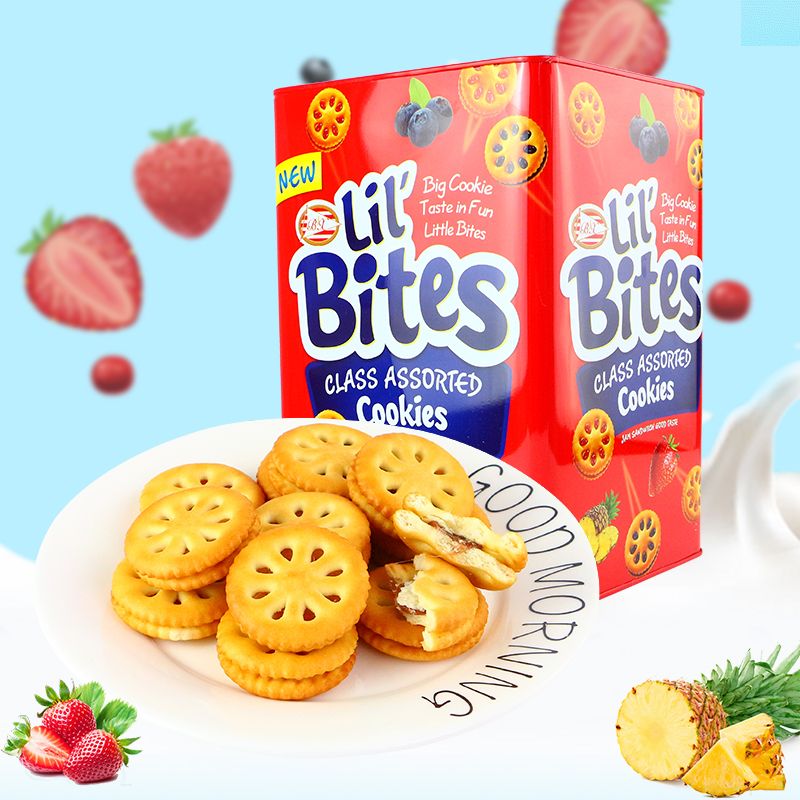 Boglia 600g jam sandwich biscuit iron box biscuit delivery bag import gift nostalgic snacks