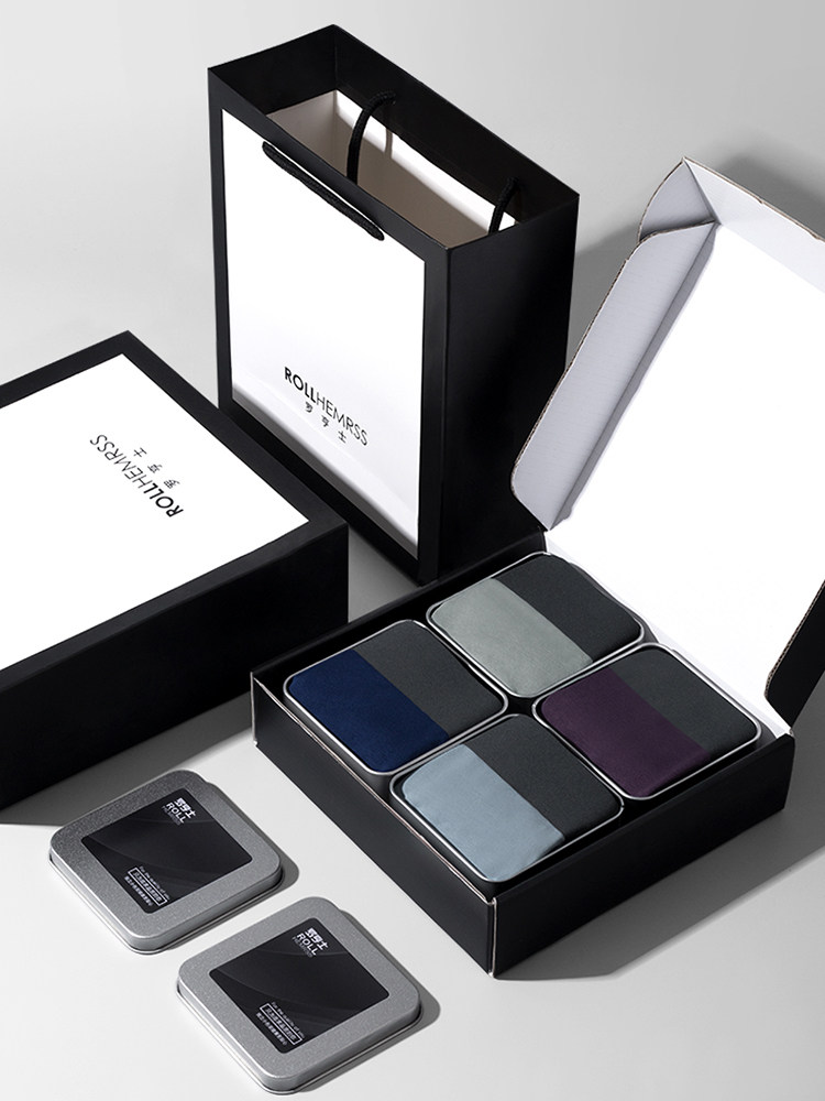 Men's underwear Men's 60 Modell solid color boxers thin summer breathable youth sexy boxers head tide