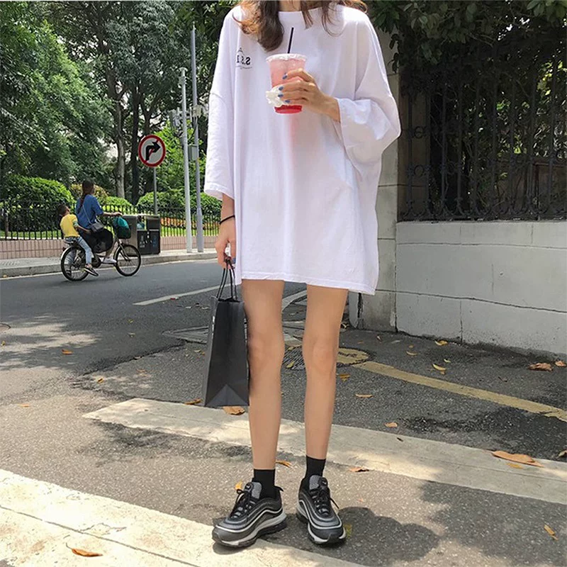 Футболка женская Harajuku свободного кроя, хип‑хоп стиль, короткий рукав