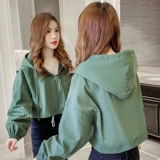 Осенняя куртка, модная короткая толстовка с капюшоном для отдыха, 2025 года, свободный крой, на шнурках