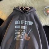 Брендовая осенняя утепленная толстовка для школьников, куртка, оверсайз, в корейском стиле