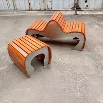 Park chair outdoor metal special-shaped seat shopping mall stainless steel creative seat square area landscape stool manufacturer