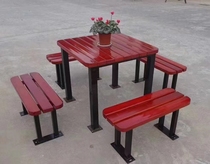 Park tables and chairs outdoor waterproof tables plastic wood stainless steel chairs creative leisure conjoined combination tables courtyard chessboard tables