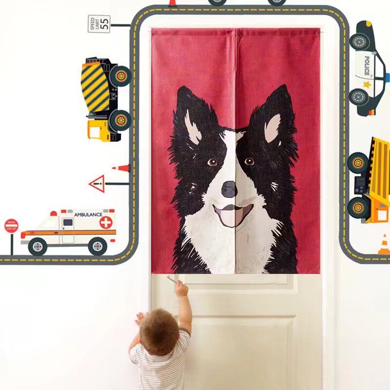 Cute Cat Children Book Room Partition Window Meng Dog Xuan Guan Curtain Cloth Art Door Curtain Wind Water Curtain Cute Kitchen Necropolis Bedroom Decorative Curtain